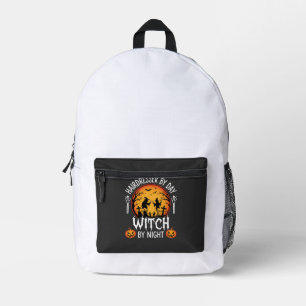 Halloween-Friseur bei Tag, Hexe bei Nacht Bedruckter Rucksack