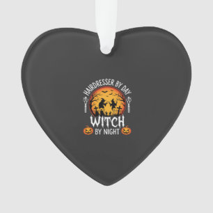 Halloween-Friseur bei Tag, Hexe bei Nacht Ornament