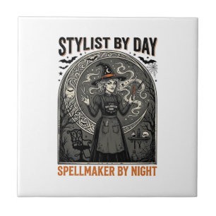 Halloween-Friseur Hexe Vintage-Salon Magie De Fliese