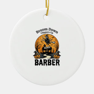 Halloween-Friseur-Shirt Witchy Heimgesucht Salon P Keramik Ornament