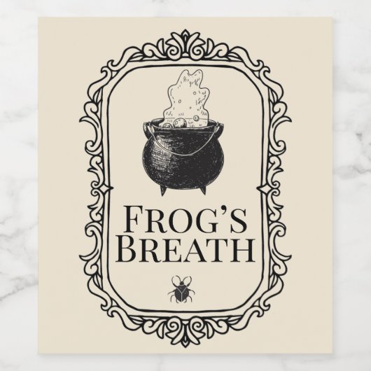 Halloween Frogs Atemgetränke Funny Spooky Weinetikett (Einzelnes Label)