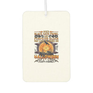 Halloween Frohe Fischerei Schwarze Katzen Kürbisse Autolufterfrischer