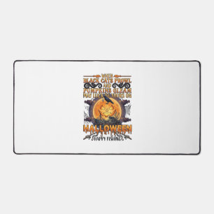 Halloween Frohe Fischerei Schwarze Katzen Kürbisse Schreibtischunterlage