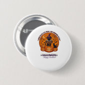 Halloween Froher Lehrer Schwarze Katze Hexenhut Kü Button (Vorne & Hinten)