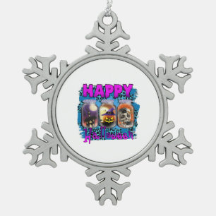 Halloween Frohes Halloween Geburtstag Schneeflocken Zinn-Ornament