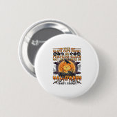 Halloween Fröhliches Fischen Schwarze Katzen Kürbi Button (Vorne & Hinten)