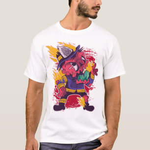 Halloween Fröhliches Halloween Feuerwehrmann Kostü T-Shirt