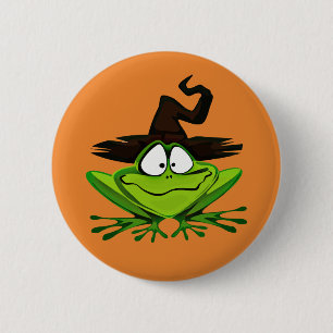 Halloween Frosch Button