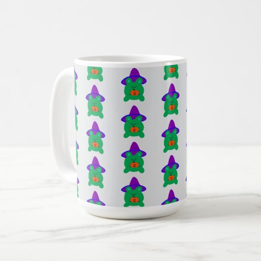 Halloween Froschhexe Kaffeetasse (Vorderseite Links)