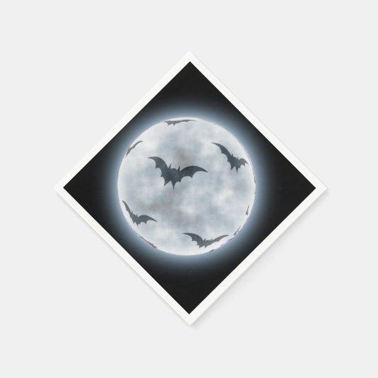 Halloween Full Moon Bats Design, Serviette (Ecke)