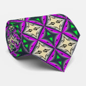 Halloween Full Moon Bats Grünes Lila Muster Krawatte (Gerollt)