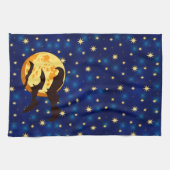 Halloween Full Moon Bats Night Sky Geschirrtuch (Horizontal)