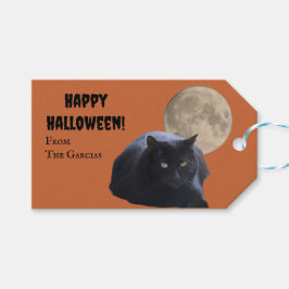 Halloween Full Moon Black Cat Geschenkanhänger