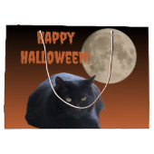 Halloween Full Moon Black Cat Große Geschenktüte (Rückseite)