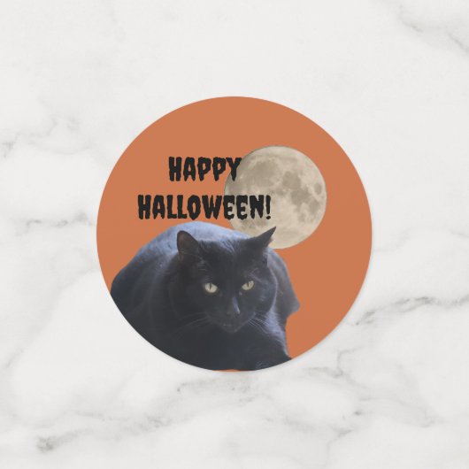 Halloween Full Moon Black Cat Konfetti (Klein Vorderseite)