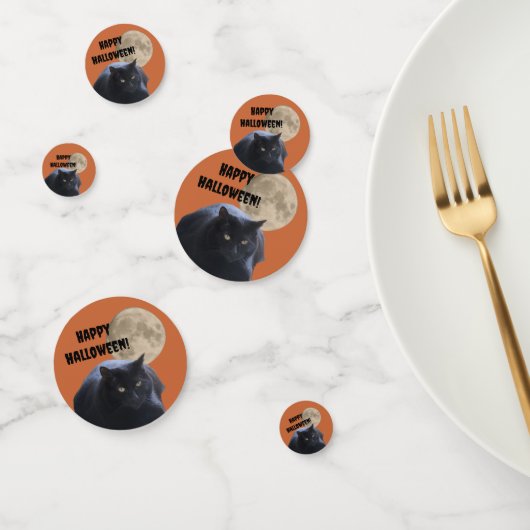 Halloween Full Moon Black Cat Konfetti (Gruppe)
