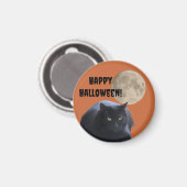 Halloween Full Moon Black Cat Magnet (Vorderseite/Rückseite)