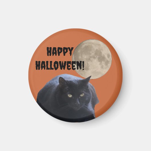 Halloween Full Moon Black Cat Magnet (Vorne)