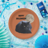 Halloween Full Moon Black Cat Pappteller (Party)
