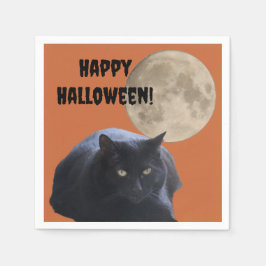 Halloween Full Moon Black Cat Serviette