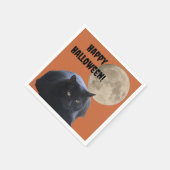 Halloween Full Moon Black Cat Serviette (Ecke)