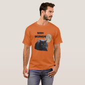 Halloween Full Moon Black Cat T-Shirt (Vorne ganz)