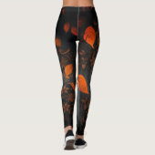 Halloween Full Moon Black Cat Verzierter Herbst Leggings (Rückseite)