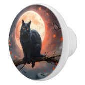Halloween Full Moon Cat, Keramikknauf (Rechts)