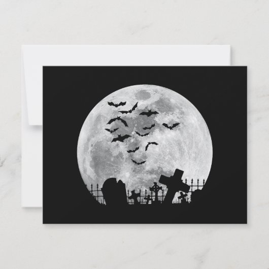 Halloween Full Moon Friedhof Graveyard Spooky Bats (Vorderseite)