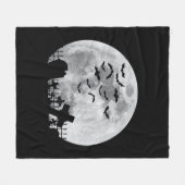 Halloween Full Moon Friedhof Graveyard Spooky Bats Fleecedecke (Vorderseite (Horizontal))