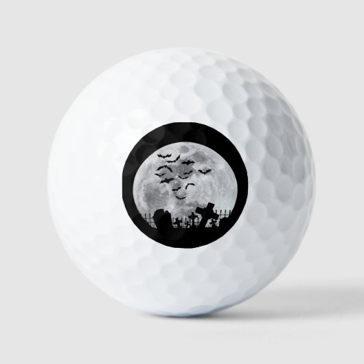 Halloween Full Moon Friedhof Graveyard Spooky Bats Golfball (Vorderseite)