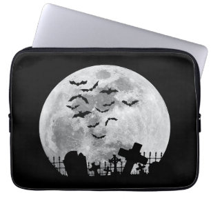Halloween Full Moon Friedhof Graveyard Spooky Bats Laptopschutzhülle