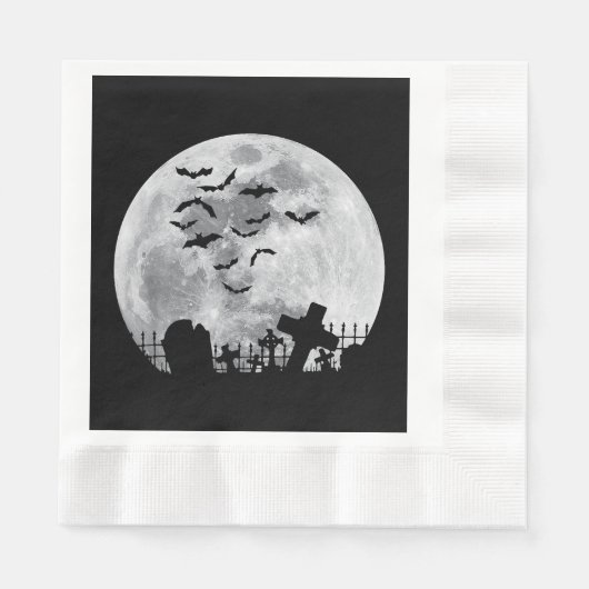 Halloween Full Moon Friedhof Graveyard Spooky Bats Serviette (Vorderseite)