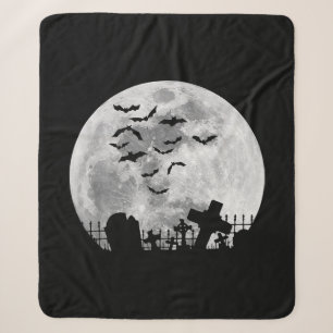 Halloween Full Moon Friedhof Graveyard Spooky Bats Sherpadecke