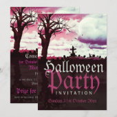 Halloween Full Moon Fun Einladung (Vorne/Hinten)