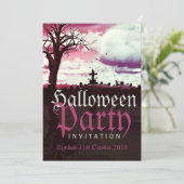 Halloween Full Moon Fun Einladung (Stehend Vorderseite)