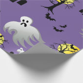 Halloween Full Moon Ghosts auf Lila Geschenkpapier (Ecke)