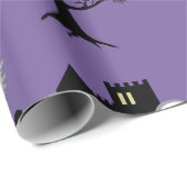 Halloween Full Moon Ghosts auf Lila Geschenkpapier (Rolleneckpunkt)
