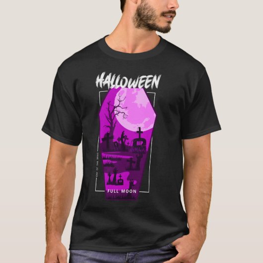 Halloween Full Moon Graveyard T-Shirt (Vorderseite)