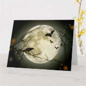 Halloween Full Moon Karte (Gelbe Blume)