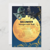 Halloween Full Moon Masquerade Ball Einladung (Vorderseite)