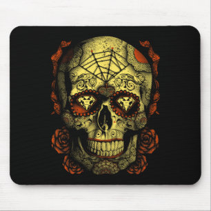Halloween Full Moon Mojo Sugar Skull Mousepad