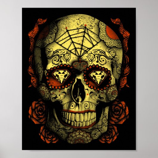 Halloween Full Moon Mojo Sugar Skull Poster (Vorne)