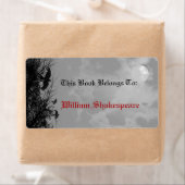 Halloween Full Moon Ravens Custom Buchzeichen Labe (Insitu)