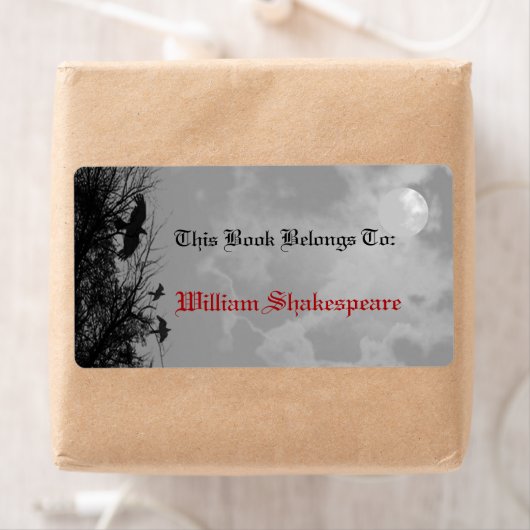 Halloween Full Moon Ravens Custom Buchzeichen Labe (Insitu)