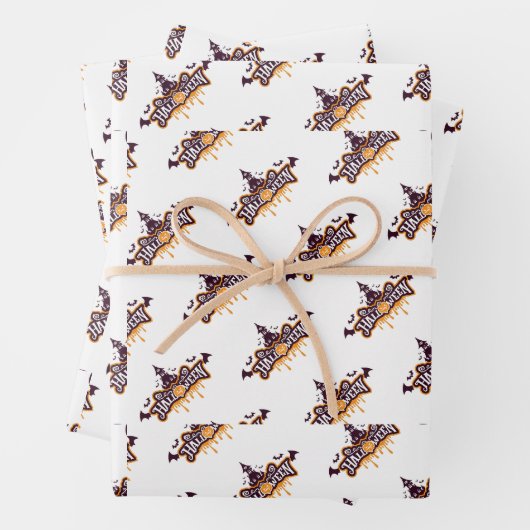 Halloween Full Moon Witz Spooky House Geschenkpapier Set (Beispiel)