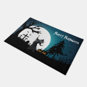 Halloween Fullmoon Hexe Fußmatte (Schrägansicht)