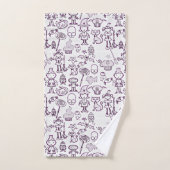 Halloween Fun Lila Badhandtuch Set (Handtuch)