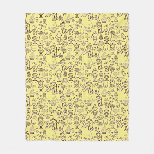 Halloween Fun Lila Fleecedecke (Vorderseite)