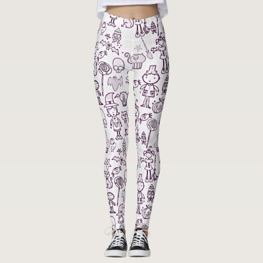 Halloween Fun Lila Leggings (Vorderseite)
